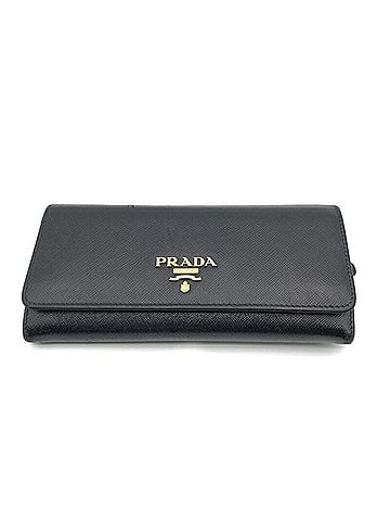 Prada PRADA Saffiano Long Wallet 62 B Black Prada (view 1)
