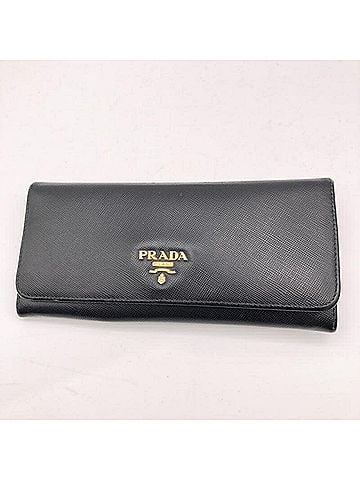 Prada PRADA Saffiano Double Long Wallet in Black (view 1)