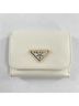 Prada 100% Leather White PRADA Compact Wallet 1MH043 Saffiano White Prada Triangle One size - photo 1