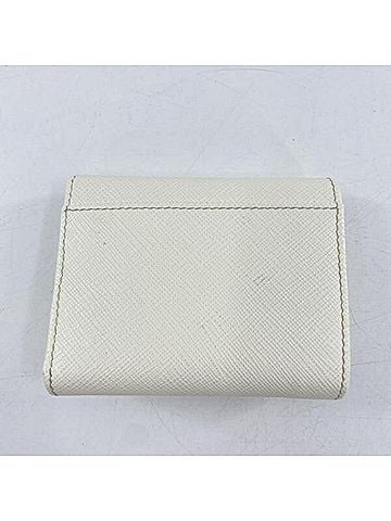 Prada PRADA Compact Wallet 1MH043 Saffiano White Prada Triangle (view 2)