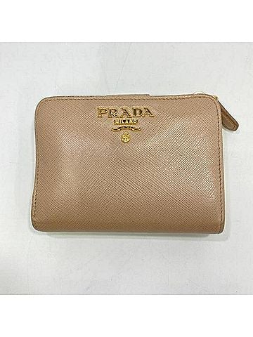 Prada PRADA Saffiano Bifold Wallet Beige 1ML018 (view 1)