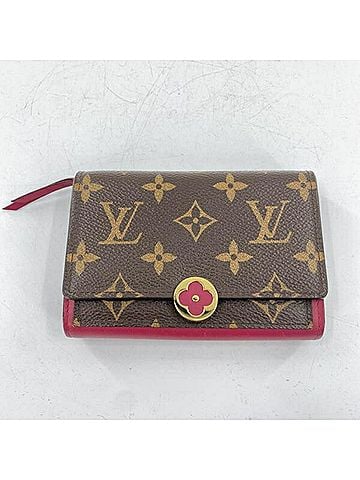 Louis Vuitton LOUIS VUITTON Portefeuille Flore Compact Wallet M64588 Monogram Brown Bordeaux Louis Vuitton (view 1)