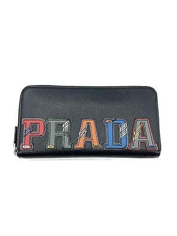 Prada PRADA SAFFIANO CHARAC Long Wallet, Black, 2ML317, Prada Round (view 1)