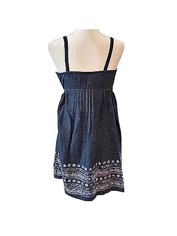 Anna Sui Corset Denim Embroidered Mini Sundress Casual Dress (view 2)