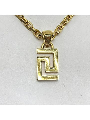 Versace VERSACE Greca Medusa Necklace, Gold Color (view 2)