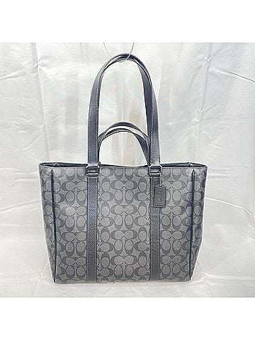 Coach COACH Hudson Double Handle Tote Bag Signature Black (view 1)