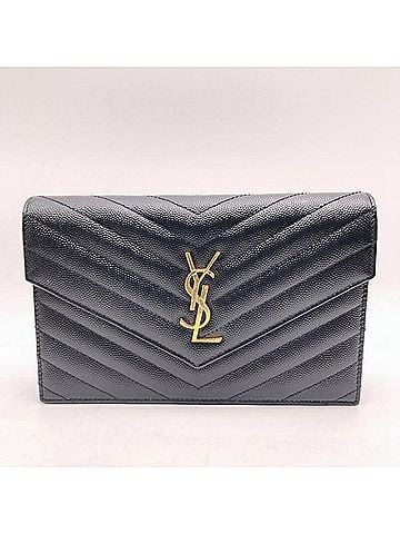 Yves Saint Laurent Yves Saint Laurent SAINT LAURENT PARIS Cassandra Envelope Chain Wallet, Black, 742920 (Saint Laurent) (view 1)