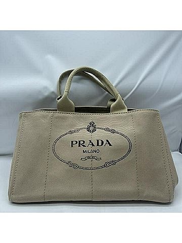 Prada PRADA Canapa Tote Bag, Size L, Beige, BM1872 (view 1)