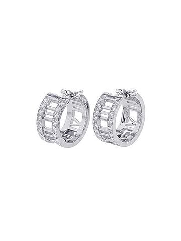 Tiffany & Co. Tiffany & Co. Atlas earrings with diamonds in 18K white gold. diamond earrings. (view 1)