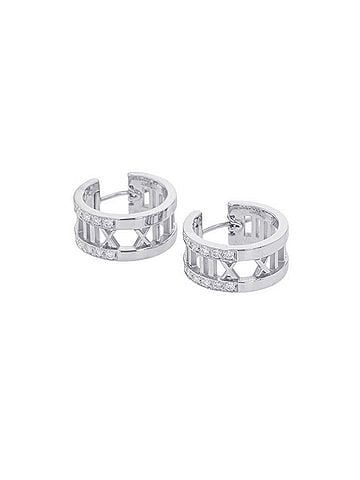 Tiffany & Co. Tiffany & Co. Atlas earrings with diamonds in 18K white gold. diamond earrings. (view 2)