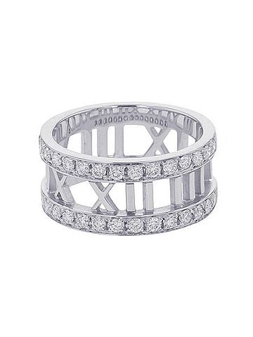 Tiffany & Co. Tiffany Atlas ring with diamonds, 18K white gold, size approximately 1. & Co. ring, diamond, (view 1)