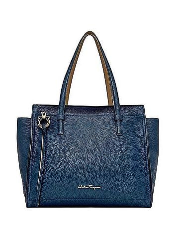 Salvatore Ferragamo Salvatore Ferragamo Tote Bag, Blue, Gancini Design, EZ-21 F216, Leather (view 2)