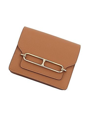 Hermès Hermes wallet, Roulis Reli Verso, gold, Vert Fizz pink, Evercolor, B stamp. (view 1)
