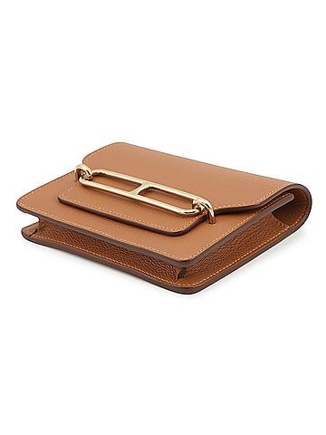 Hermès Hermes wallet, Roulis Reli Verso, gold, Vert Fizz pink, Evercolor, B stamp. (view 2)