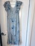 LoveShackFancy 100% Silk Floral Blue Multi Color Cocktail Dress Size S - photo 4