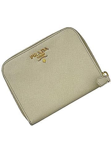 Prada Prada bi-fold wallet, beige/white, CERA 1M0605, Saffiano leather, 107 PRADA (view 2)