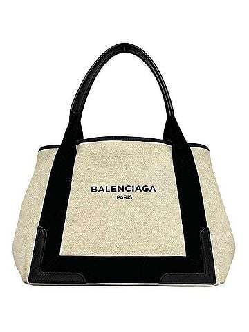 Balenciaga Balenciaga Tote Bag Navy Cabas S Natural White Black 339933 1081 C 002123 Canvas Leather BALENCIAGA Mark (view 1)