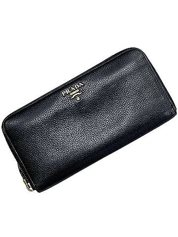 Prada Prada Round Long Wallet, Black, Vitello 1ML506, Leather, 62C PRADA (view 2)