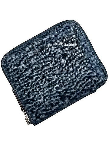 Hermès Hermes Azap Compact Silk In Coin Case, Navy Blue, Leather Togo, B Stamp. (view 1)