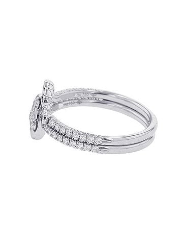 Cartier Cartier Etincelle de Double Diamond Ring, 18K White Gold, B4223100; Mini Big Bang Round Crescent Ring. (view 2)