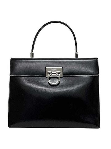 Salvatore Ferragamo Salvatore Ferragamo handbag, black, Gancini design, DY-219365, leather. (view 2)