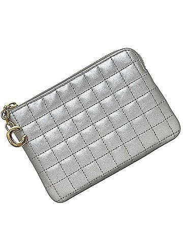 Céline Celine coin case/pouch, silver, with C charm, 10B823BFL, leather, S-CM-5118, CELINE purse. (view 1)