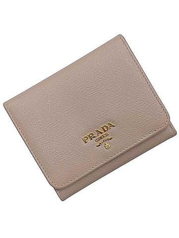Prada Prada Tri-fold Wallet Beige CAMMEO 1M0676 Saffiano Leather 164 PRADA (view 2)