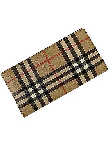 Burberry Burberry Bi-fold Long Wallet, Beige Check Pattern, PVC Leather, TIVTIT1265 BURBERRY (view 2)