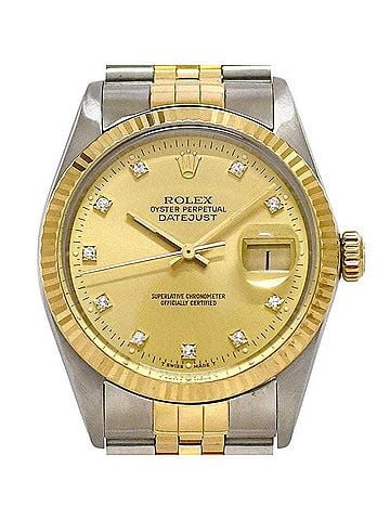 Rolex Rolex Datejust Gold Silver Watch 16013G Men's 10P Diamond 750 Stainless Steel Combination Automatic R313*** ROLEX (view 2)