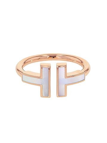 Tiffany & Co. Tiffany & Co. T Wire Mother of Pearl Ring, 18K Pink Gold, Ring Size Approx. 64027239. (Tiffany Ring) (view 1)