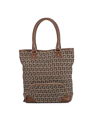 Fendi Fendi tote bag, Zucchino canvas leather, FENDI handbag, (view 1)
