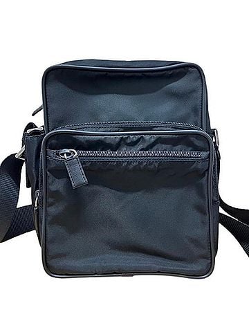 Prada PRADA Nylon V406 Black Shoulder Bag with Triangular Plate (view 1)