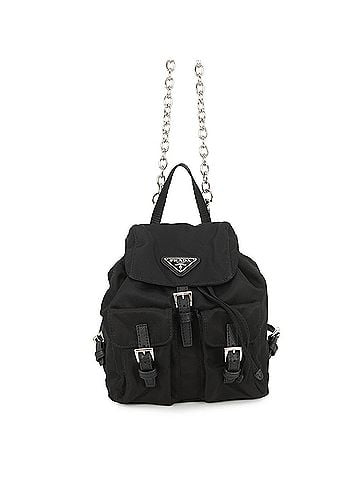 Prada Prada Chain Shoulder Bag Triangle 1BH029 PRADA Mini Backpack Black Handbag (view 1)