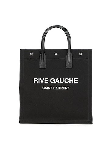 Yves Saint Laurent Yves Saint Laurent Saint Laurent Paris Tote Bag Rive Gauche Small Canvas Leather 632539 SAINT LAURENT PARIS Black Handbag (view 1)