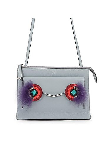 Fendi Fendi Toujours Bugs Monster Shoulder Bag, Leather & Fur, 8M0369, FENDI 2-way Clutch Handbag, Handbag for Women, (view 1)