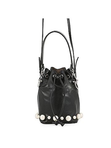 Fendi Fendi Montresor Mini Faux Pearl Leather Handbag 8BS010 FENDI 2-way Shoulder Bag Black Women's (view 1)