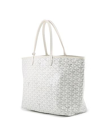 Goyard Goyard Saint Louis PM Tote Bag, Leather, STLOUIPMLTY50CL50P, White, Herringbone Pattern, Handbag (view 2)