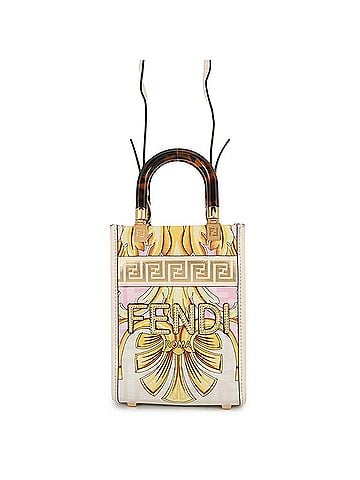 Fendi Fendi Handbag Fenderche Sunshine Shopper Mini Canvas 8BS051 2-way Shoulder Bag Versace Collaboration FENDI (view 1)
