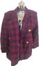 Gianni Plaid Burgundy Purple Yellow Blazer Size S - photo 1