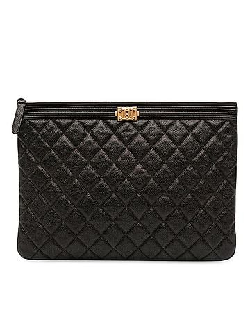 Chanel Medium Quilted Caviar Boy O Case Clutch (view 1)