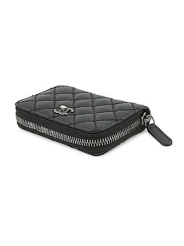 Chanel Chanel wallet/coin case, Matelassé turn-lock motif, Coco Mark, caviar leather, black. (view 2)