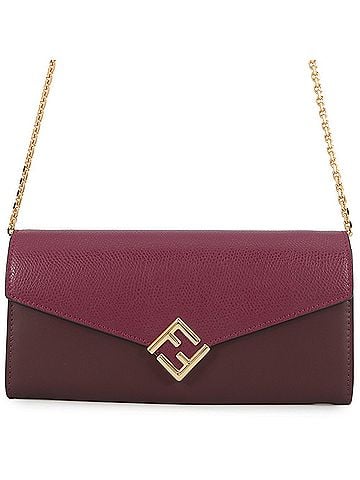 Fendi Fendi Wallet Chain FF Diamond Bicolor Leather BM0365 FENDI Long (view 1)