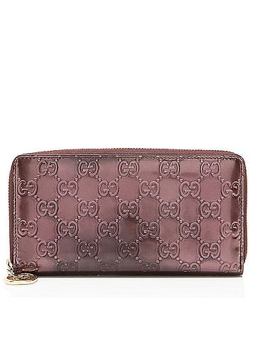 Gucci Gucci Patent Leather Guccissima Signature Zip Around Wallet (view 1)