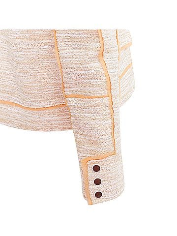 Proenza Schouler PROENZA SCHOULER 2011 beige cotton tweed orange trim scoop jacket US2 S (view 2)