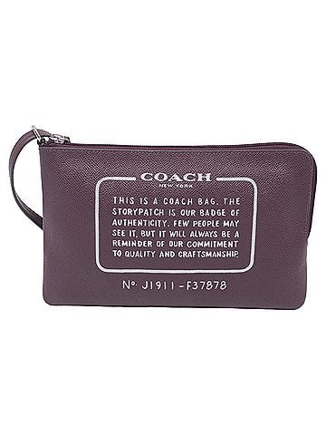 Coach Coach Wrislet Pouch in Burgundy Leather (view 1)