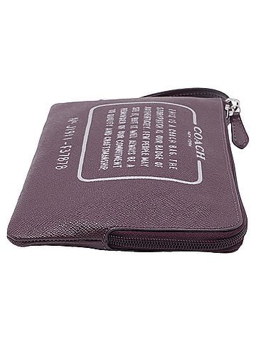 Coach Coach Wrislet Pouch in Burgundy Leather (view 2)