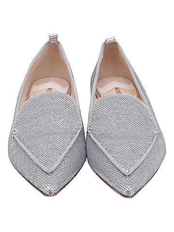 Nicholas Kirkwood  Nicholas Kirkwood Beya Pointed Ballet Flats in Silver Sequin (view 2)