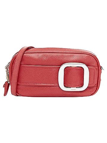 Prada Prada Runway Saffiano Buckle Camera leather silver buckle crossbody bag (view 1)