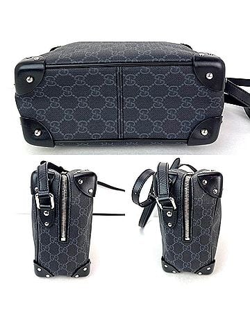 Gucci Gucci Black GG Supreme Selleria Square Messenger Bag (view 2)