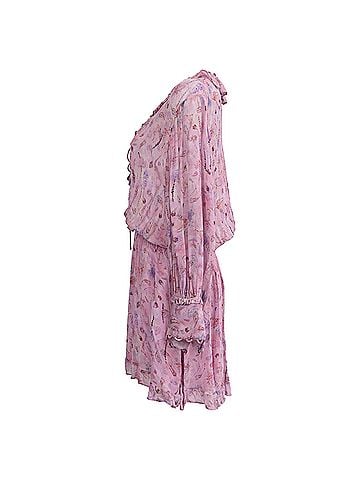 IRO Iro Joyce Floral Print Ruffle Romper In Pink Viscose (view 2)